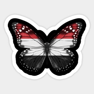 Yemeni Flag  Butterfly - Gift for Yemeni From Yemen Sticker